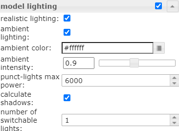 Widget settings - Lighting